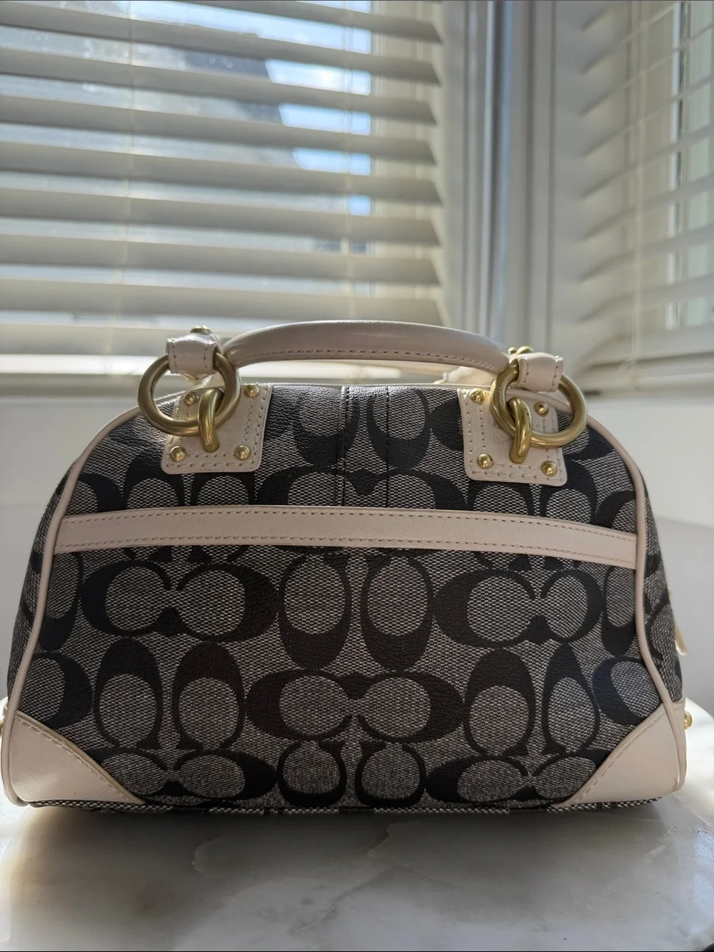 Coach Heritage Stripe Domed Satchel Bag